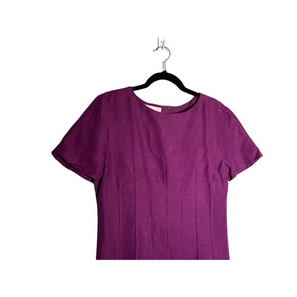 EVAN PICONE Womens Size 8 Purple Sheath Dress Short Sleeve Linen Blend - Picture 5 of 7